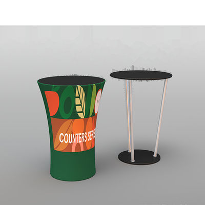 Promocja Przednie przenośne recepcje Składana owalna tkanina Pop-Up Counter